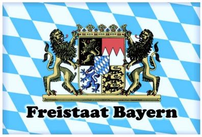 Freistaat Bayern Wappen blau weiß Foto Magnet Souvenir Germany