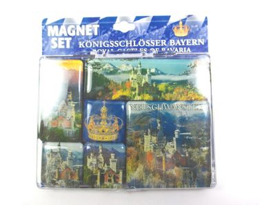 Schloss Neuschwanstein Winter Sommer Magnet Set Souvenir,6 tlg., Neu
