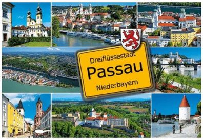 Passau Ortsschild gelb Bayern Foto Magnet Souvenir Germany