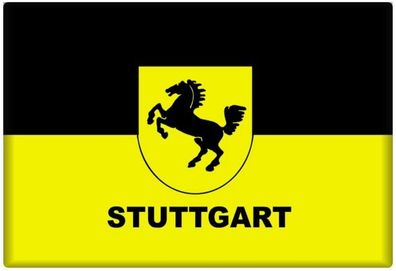 Stuttgart Schwaben Wappen Pferd gelb schwarz Foto Magnet Souvenir Germany
