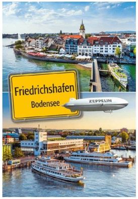 Friedrichshafen Bodensee Ortsschild Zeppelin Foto Magnet Souvenir Germany