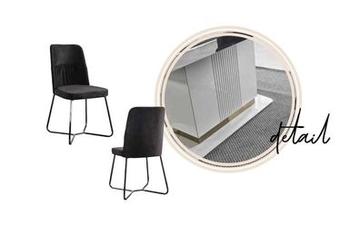 Designer Ess Zimmer Stuhl Set Metall Sessel 1 Stühl Lounge Club Hotel Möbel
