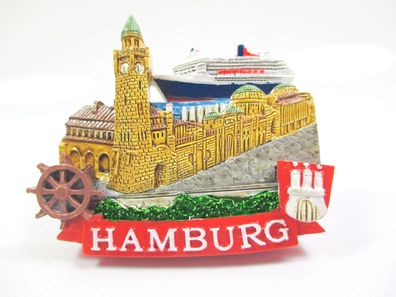 Hamburg Landungsbrücken Schiff Premium Magnet Poly Souvenir Germany (61)