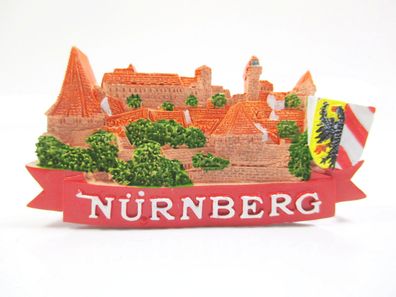 Nürnberg Stadtansicht Wappen Premium Magnet Poly Souvenir Germany (49)