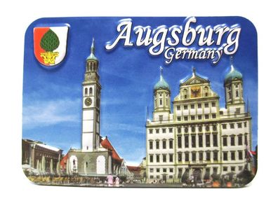 Augsburg Relief 3D Optik unebener Magnet Germany Souvenir 9 cm