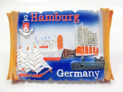 Hamburg Poly Magnet Germany Souvenir Elbphilharmonie Hafen Segelschiff