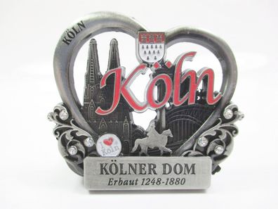 Köln Cologne Dom Herz Kathedrale Metall Souvenir Magnet Germany