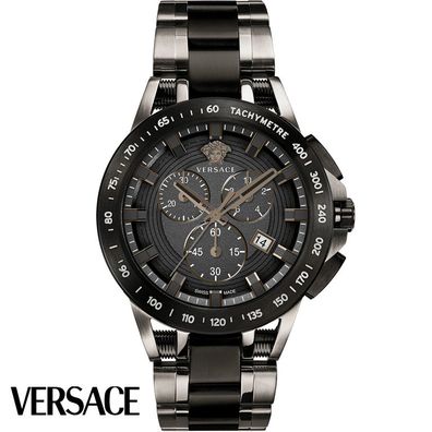 Versace VE3E00921 New Sport Tech Chronograph schwarz grau Herren Uhr NEU