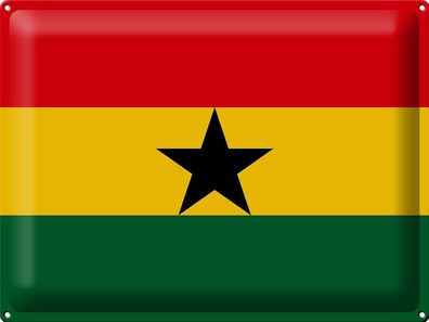 Blechschild Flagge Ghana 40x30 cm Flag of Ghana Deko Schild tin sign