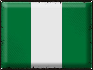 Blechschild Flagge Nigeria 40x30 cm Retro Flag of Nigeria Deko Schild tin sign
