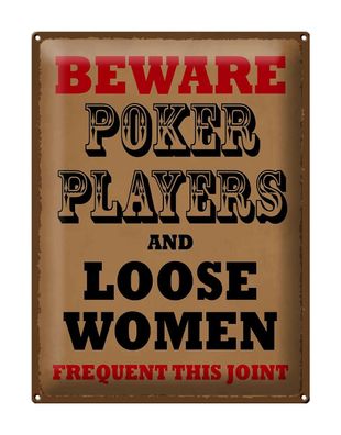 Blechschild Spruch 30x40 cm Poker Players and loose women Deko Schild tin sign