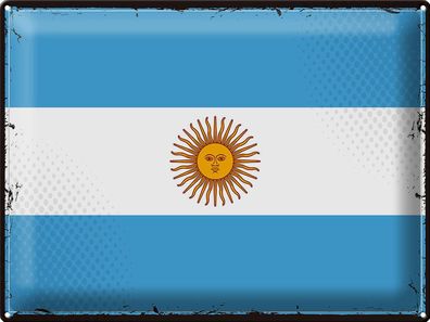 Blechschild Flagge Argentinien 40x30cm Retro Flag Argentina Deko Schild tin sign