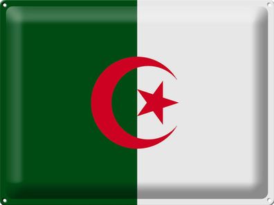 Blechschild Flagge Algerien 40x30 cm Flag of Algeria Deko Schild tin sign