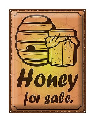 Blechschild Hinweis 30x40 cm Honey for sale Honig Verkauf Deko Schild tin sign