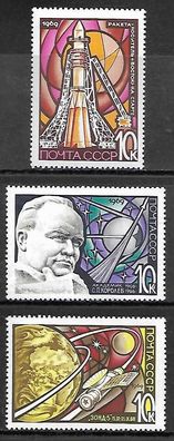 Sowjetunion postfrisch Michel-Nummer 3605-3607
