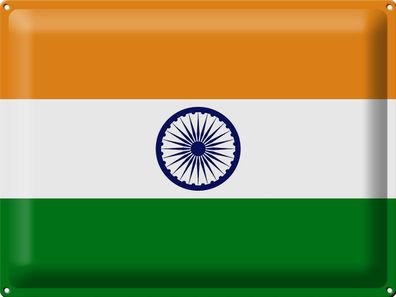 Blechschild Flagge Indien 40x30 cm Flag of India Deko Schild tin sign