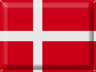 Blechschild Flagge Dänemark 40x30 cm Flag of Denmark Deko Schild tin sign