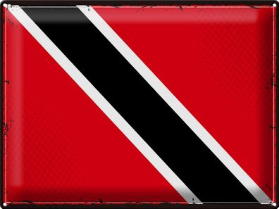 Blechschild Flagge Trinidad und Tobagos 40x30 cm Retro Flag Deko Schild tin sign
