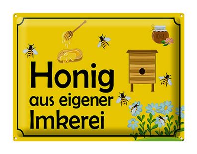Blechschild Honig 40x30 cm aus eigener Imkerei Geschenk Deko Schild tin sign