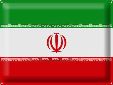 Blechschild Flagge Iran 40x30 cm Flag of iran Deko Schild tin sign