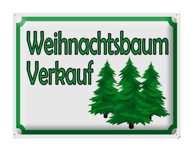 Blechschild Hinweis 40x30 cm Weihnachtsbaum Verkauf Metall Deko Schild tin sign