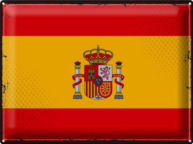 Blechschild Flagge Spanien 40x30 cm Retro Flag of Spain Deko Schild tin sign