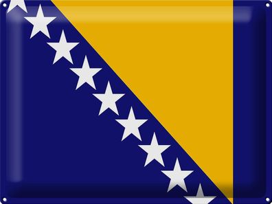 Blechschild Flagge Bosnien und Herzegowina 40x30 cm Flag Deko Schild tin sign