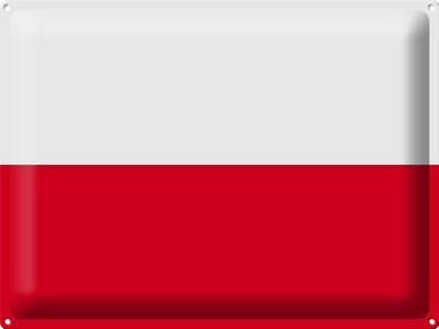 Blechschild Flagge Polen 40x30 cm Flag of Poland Deko Schild tin sign
