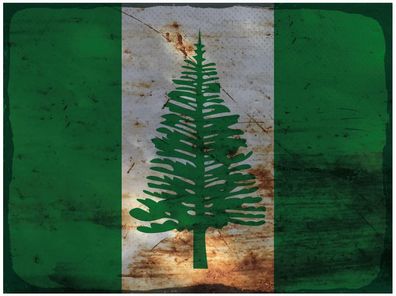 Blechschild Flagge Norfolkinsel 40x30 cm Flag Rost Deko Schild tin sign