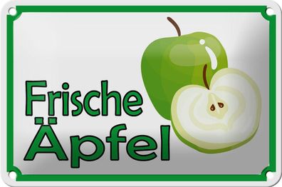Blechschild Hinweis 18x12 cm frische Äpfel Verkauf Hofladen Deko Schild tin sign