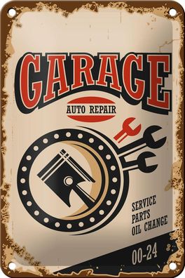 Blechschild Retro 12x18 cm Garage auto repair service 00-24 Deko Schild tin sign