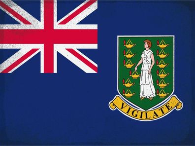 Blechschild Flagge Britische Jungferninseln 40x30cm Vintage Deko Schild tin sign