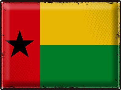Blechschild Flagge Guinea-Bissau 40x30 cm Retro Guinea Deko Schild tin sign