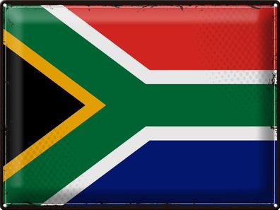 Blechschild Flagge Südafrika 40x30 cm Retro South Africa Deko Schild tin sign