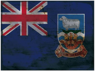 Blechschild Flagge Falklandinseln 40x30 cm Flag Rost Deko Schild tin sign