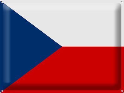 Blechschild Flagge Tschechien 40x30 cm Flag Czech Republic Deko Schild tin sign