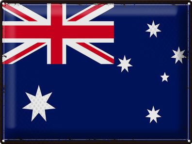 Blechschild Flagge Australien 40x30 cm Retro Flag Australia Deko Schild tin sign