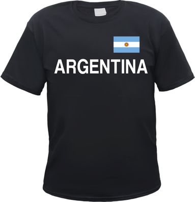 Argentina Herren T-Shirt - Blockschrift mit Flagge - Tee Shirt Argentinien