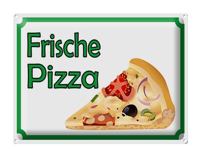 Blechschild Hinweis 40x30 cm Frische Pizza Verkauf Metall Deko Schild tin sign