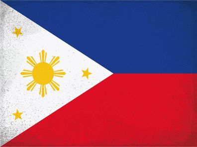 Blechschild Flagge Philippinen 40x30 cm Philippines Vintage Deko Schild tin sign