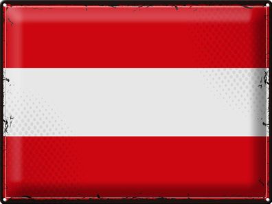 Blechschild Flagge Österreich 40x30cm Retro Flag of Austria Deko Schild tin sign
