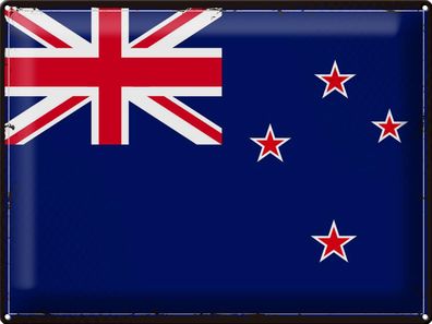Blechschild Flagge Neuseeland 40x30 cm Retro New Zealand Deko Schild tin sign