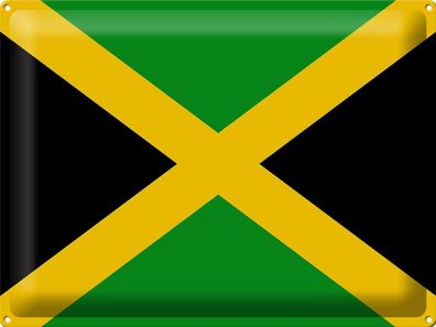 Blechschild Flagge Jamaika 40x30 cm Flag of Jamaica Deko Schild tin sign