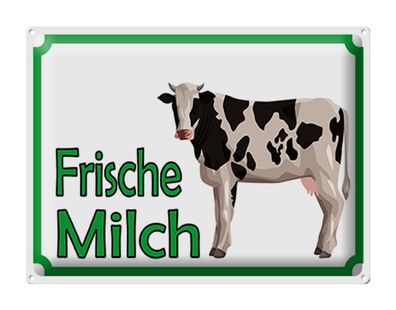 Blechschild Hinweis 40x30 cm Frische Milch Verkauf Kuh Deko Schild tin sign