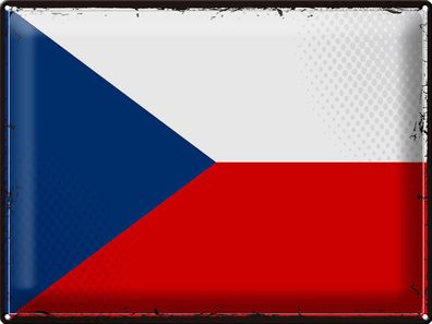 Blechschild Flagge Tschechien 40x30 cm Retro Czech Republic Deko Schild tin sign