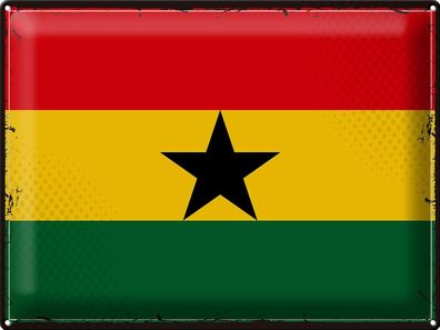 Blechschild Flagge Ghana 40x30 cm Retro Flag of Ghana Deko Schild tin sign