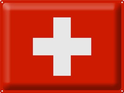 Blechschild Flagge Schweiz 40x30 cm Flag of Switzerland Deko Schild tin sign