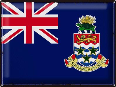 Blechschild Flagge Cayman Islands 40x30 cm Retro Flag Deko Schild tin sign