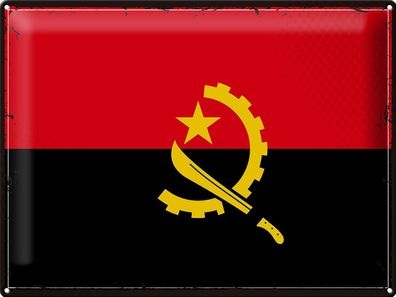 Blechschild Flagge Angola 40x30 cm Retro Flag of Angola Deko Schild tin sign