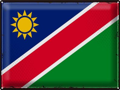 Blechschild Flagge Namibia 40x30 cm Retro Flag of Namibia Deko Schild tin sign